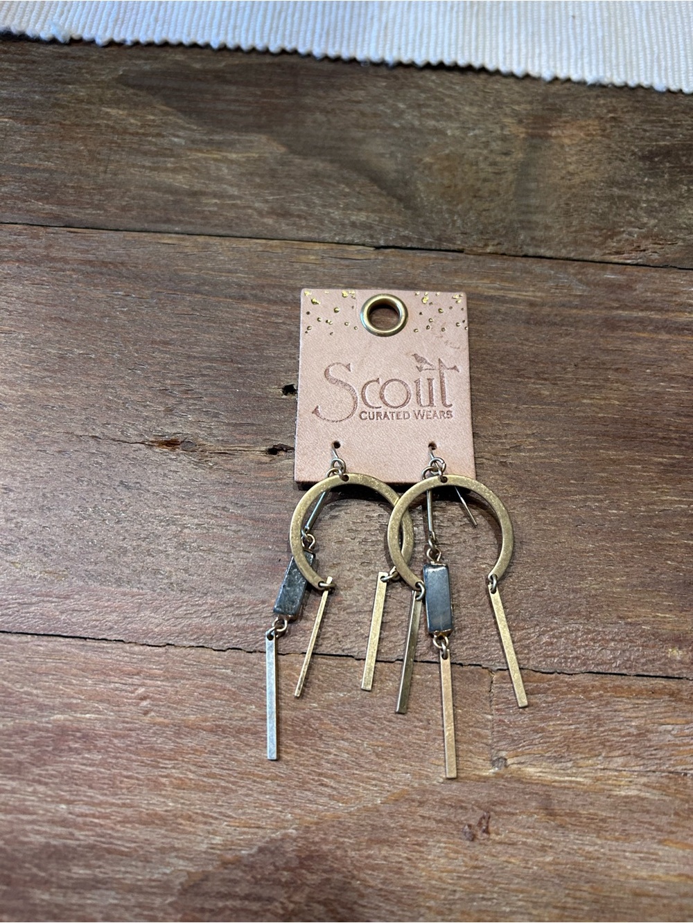 Scout Curated Wears Brass Hoop Dangle Earrings - Antique Gold